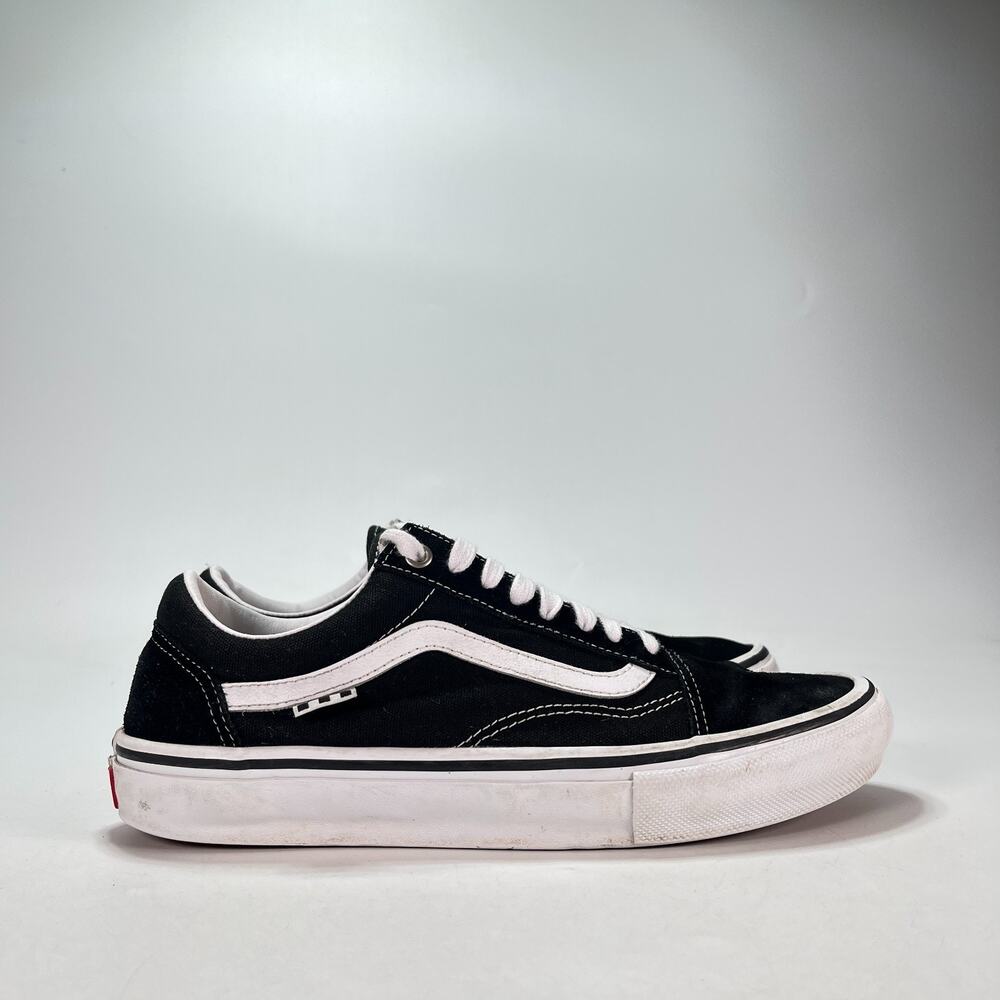 Vans Skate Old Skool Black White Suede Low Top Skate Shoes 500714 Mens Size 9.5